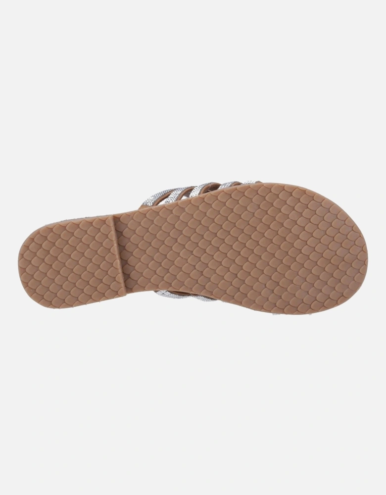 Paris Slide Suede Women's Tan/Silver Sandals