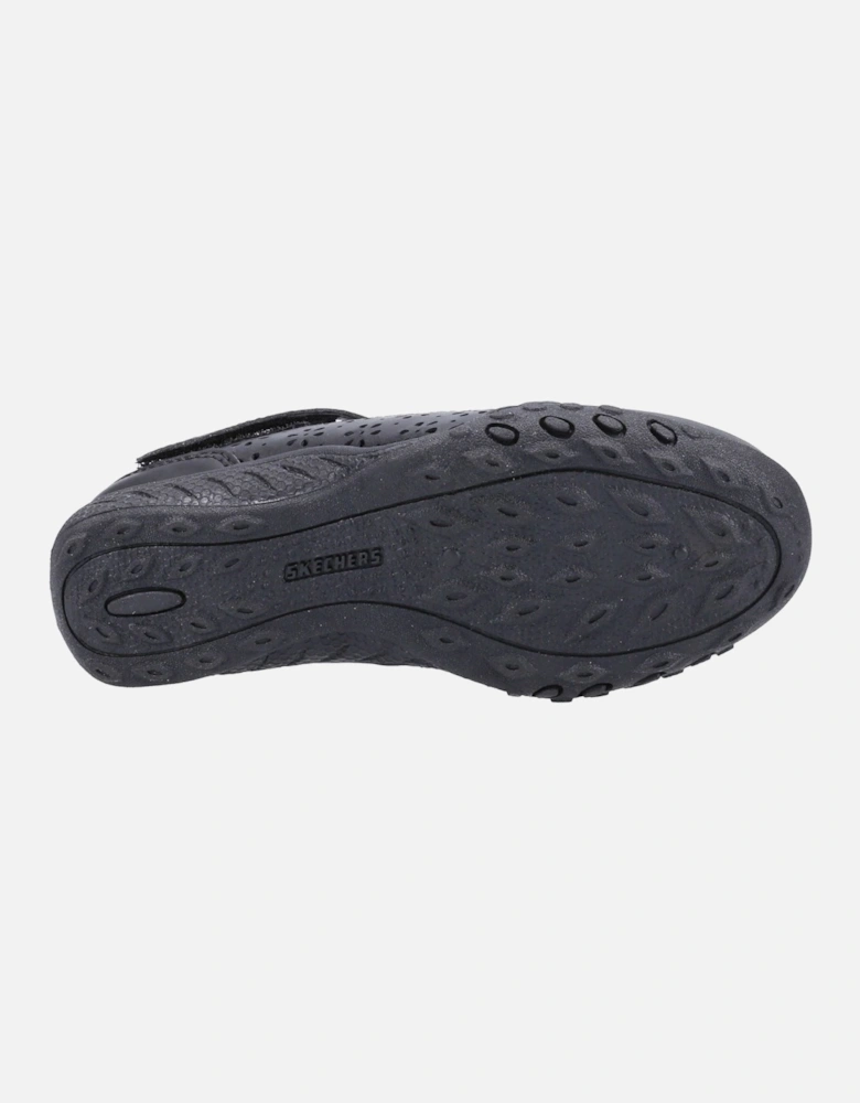 Breathe-Easy Playground Poppies Leather Girls's Black Shoes