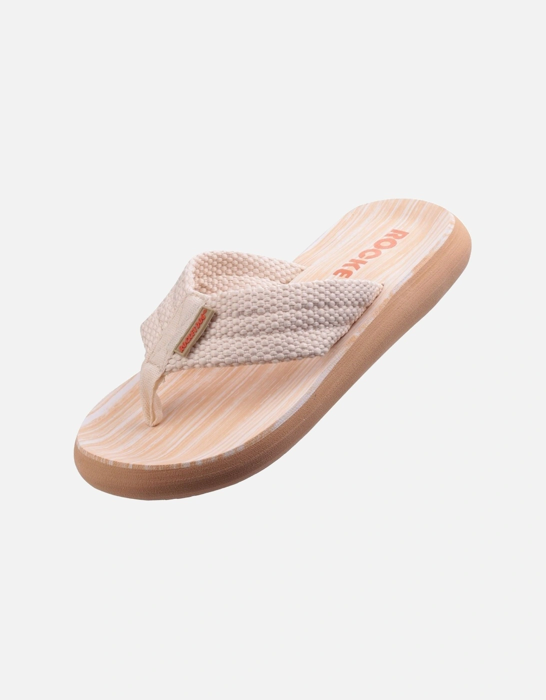Sunset Webbing Women's Double Cream Flip Flops