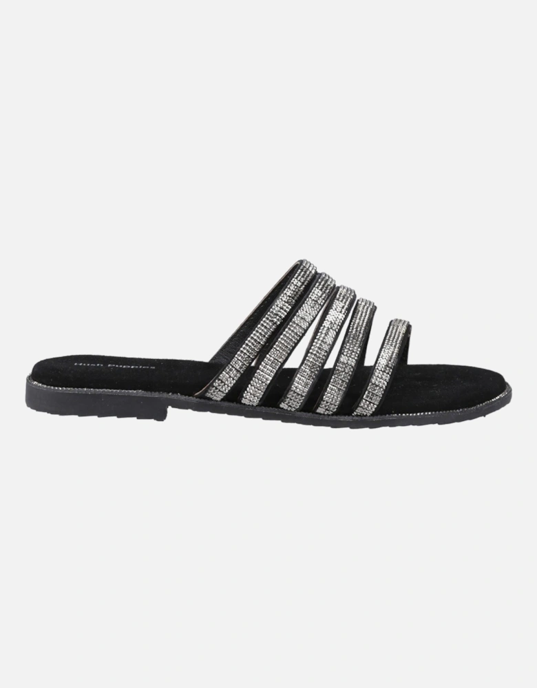 Paris Slide Suede Women's Black/Silver Sandals
