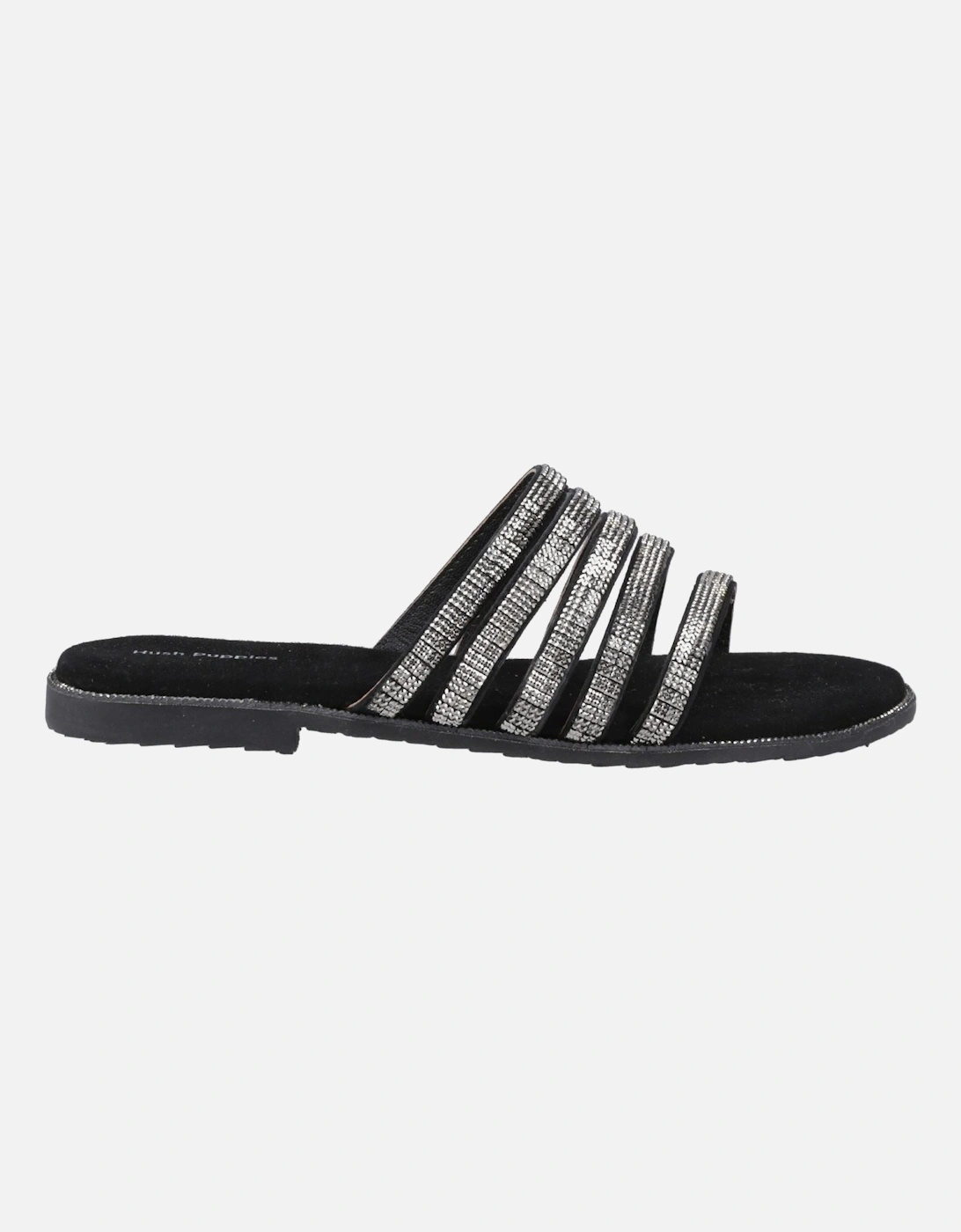 Paris Slide Suede Women's Black/Silver Sandals