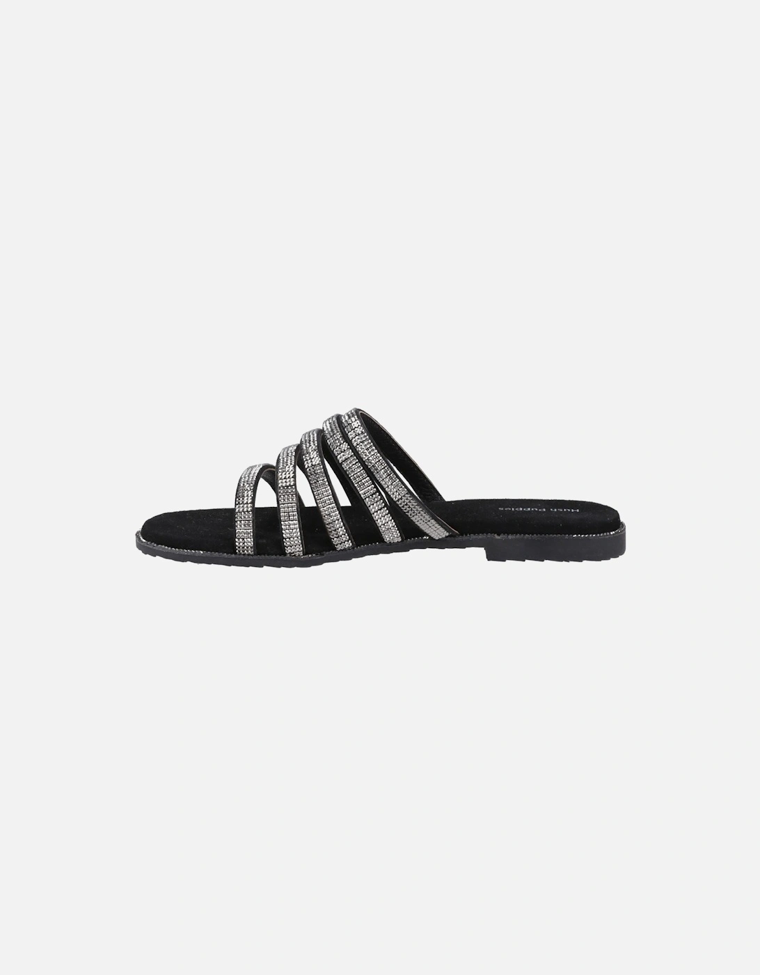 Paris Slide Suede Women's Black/Silver Sandals
