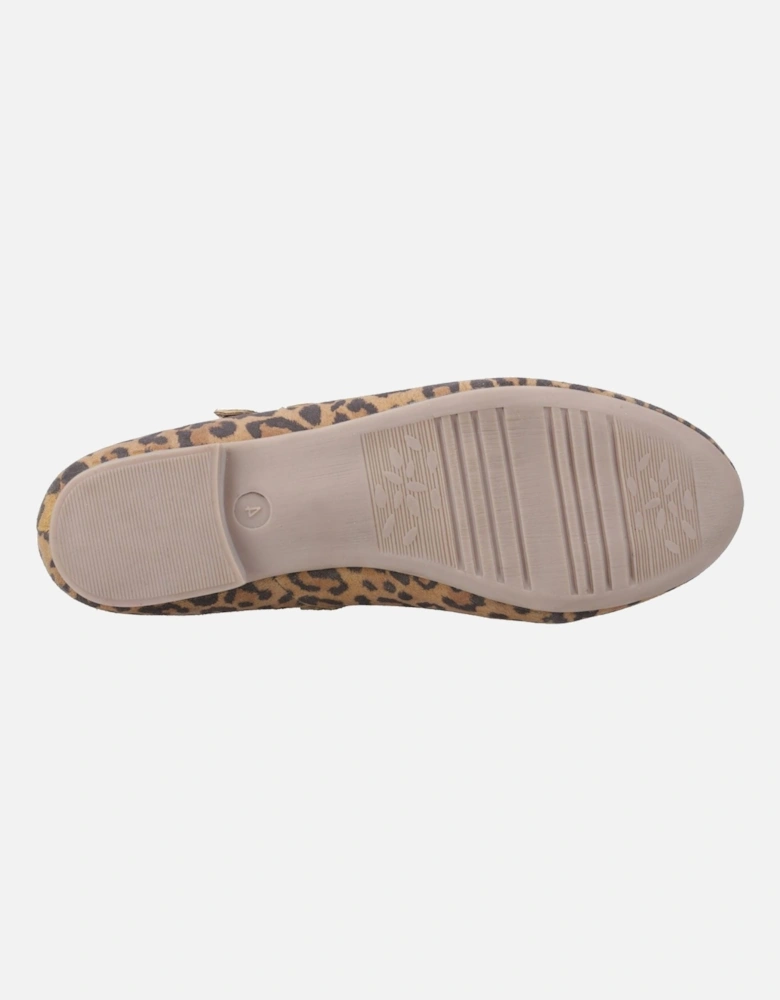 Nancy Mary Jane Leather Women's Leopard Flats