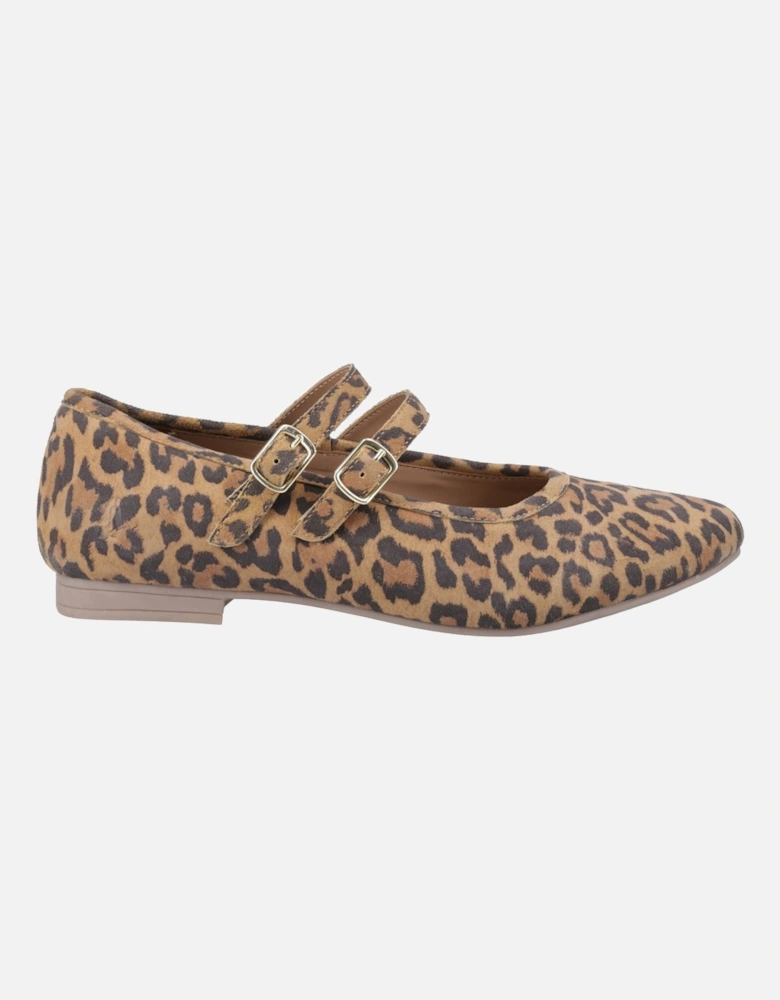 Nancy Mary Jane Leather Women's Leopard Flats