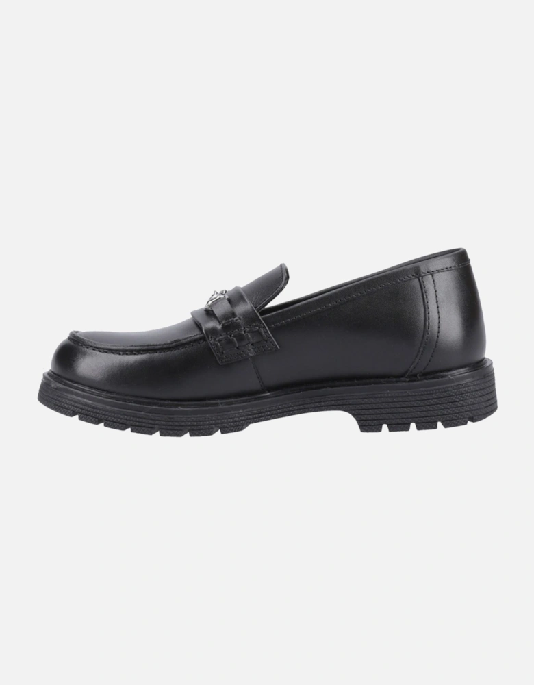 Lydia Senior Leather Girls's Black Loafers