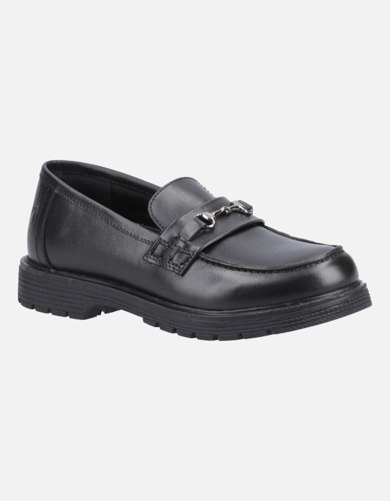 Lydia Senior Leather Girls's Black Loafers