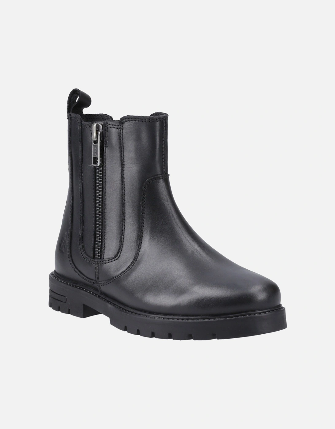 Hush Puppies Girls Black Liana Leather Junior Boots - Size UK 12 / Eu 30.5 / Us 12.5 Kids
