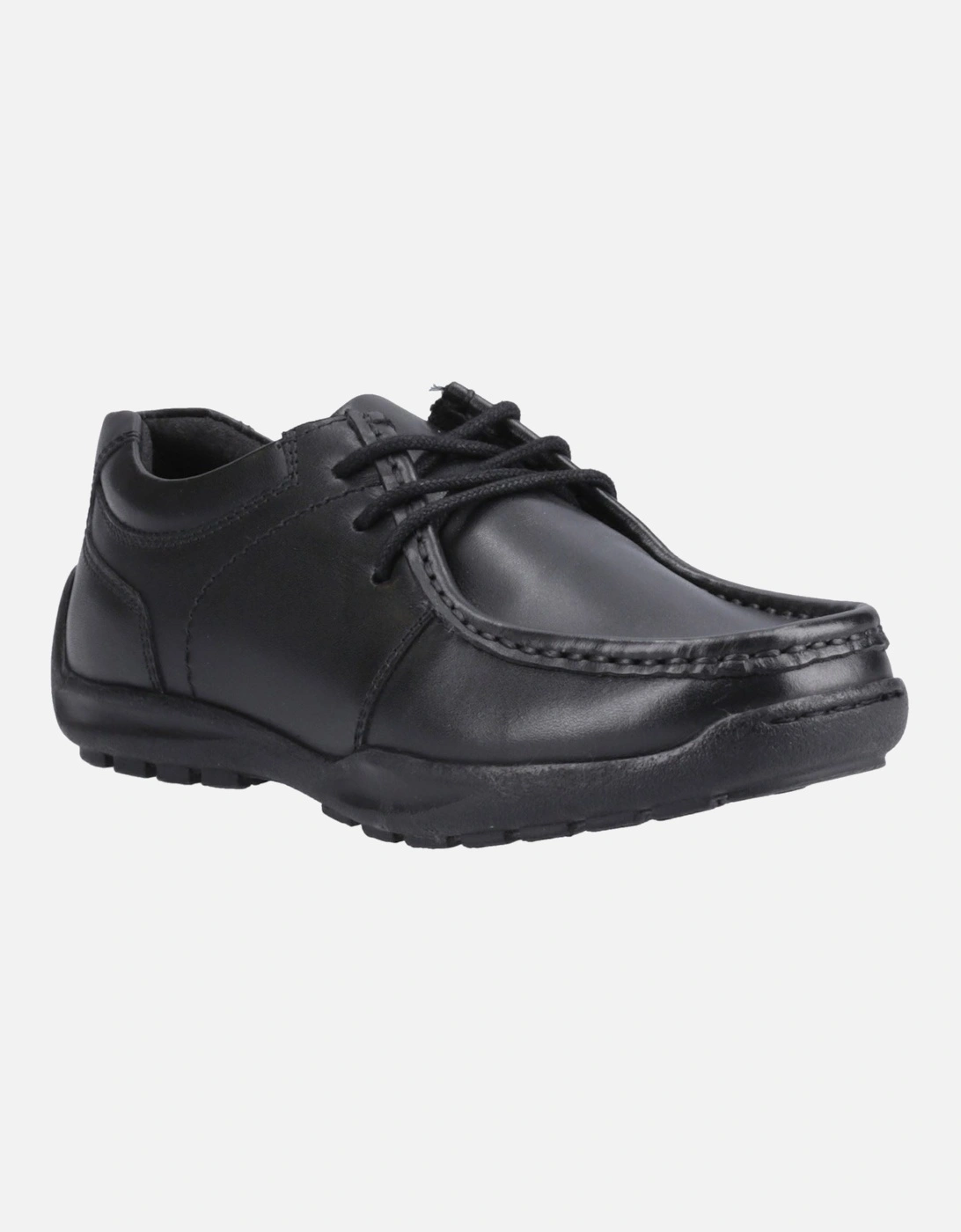Mackenzie Wallabee Leather Boys's Black Lace-Up Shoes, 6 of 5