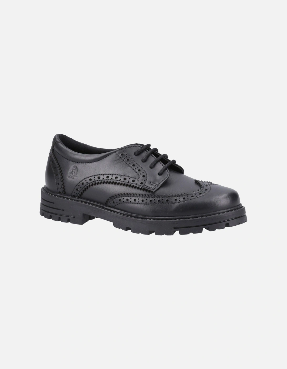 Hush Puppies Girls Black  Maxine Leather Junior Brogues - Size UK 2 / Eu 34 / Us 2.5 Kids