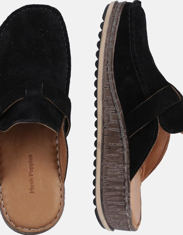 Sorcha Mule Leather Women's Black Suede Sandals
