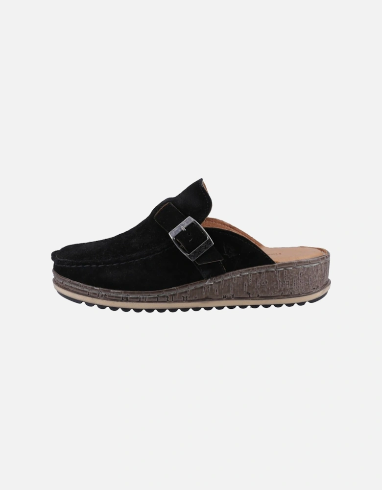 Sorcha Mule Leather Women's Black Suede Sandals