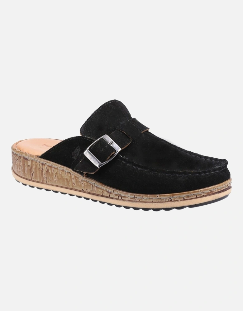 Sorcha Mule Leather Women's Black Suede Sandals