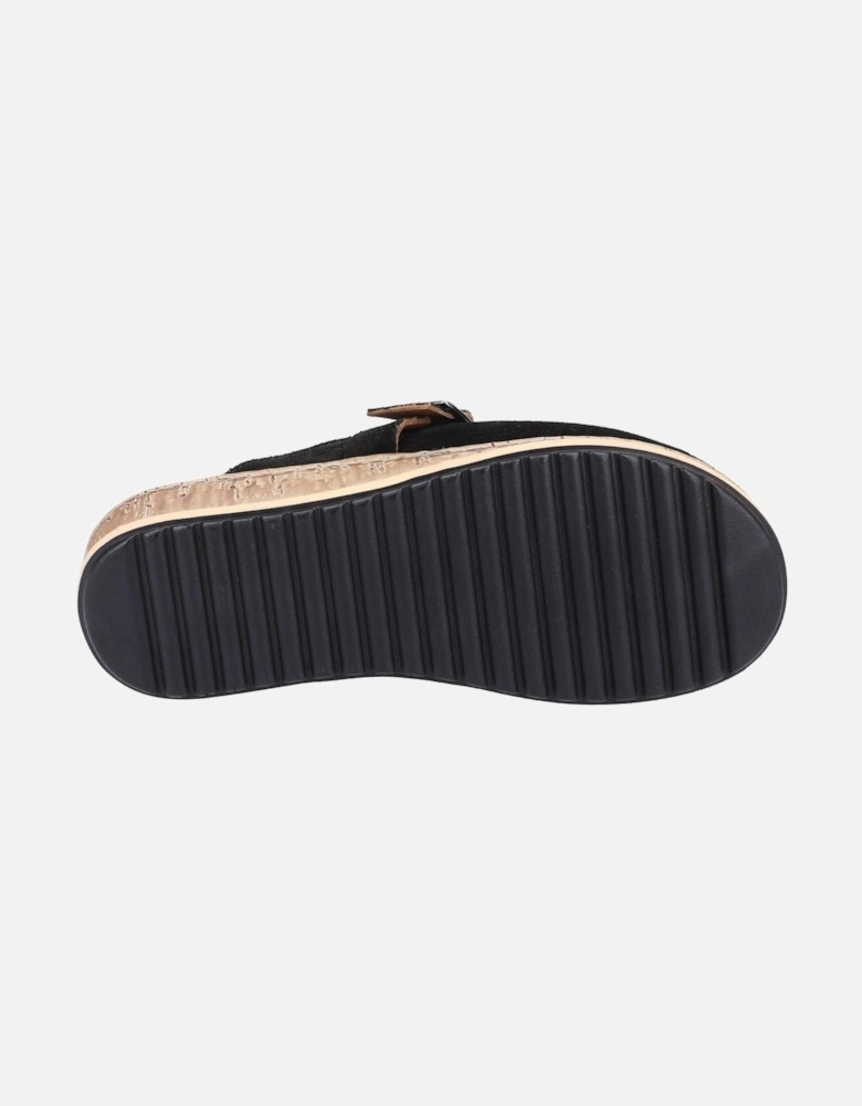 Sorcha Mule Leather Women's Black Suede Sandals