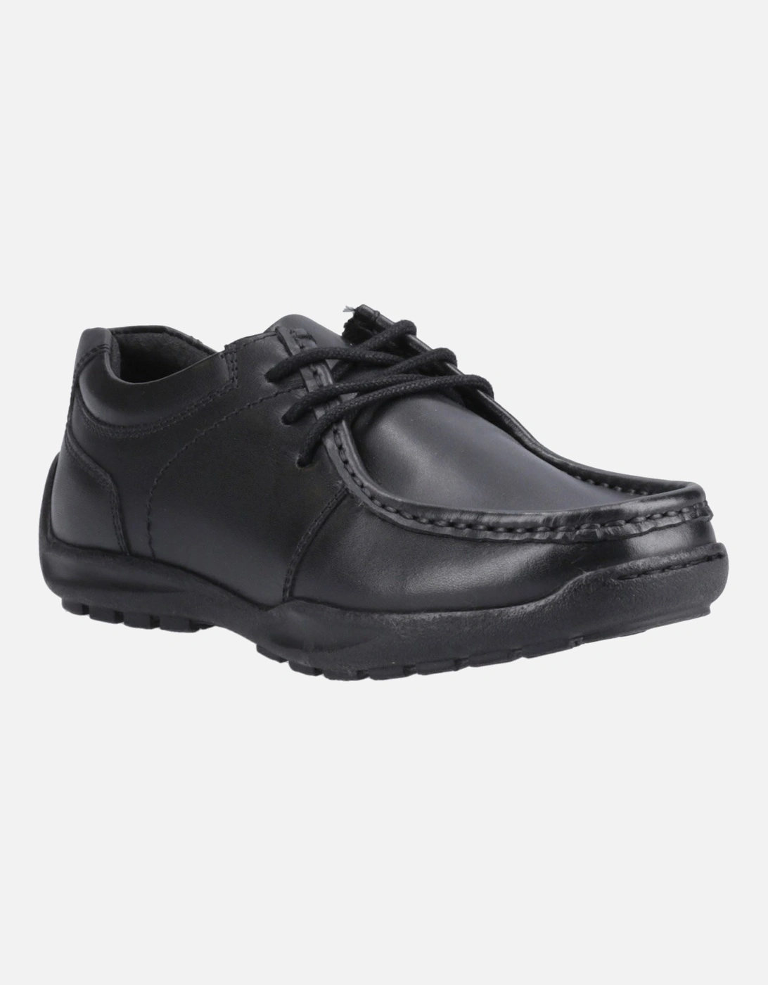 Mackenzie Wallabee Leather Boys's Black Lace-Up Shoes, 6 of 5