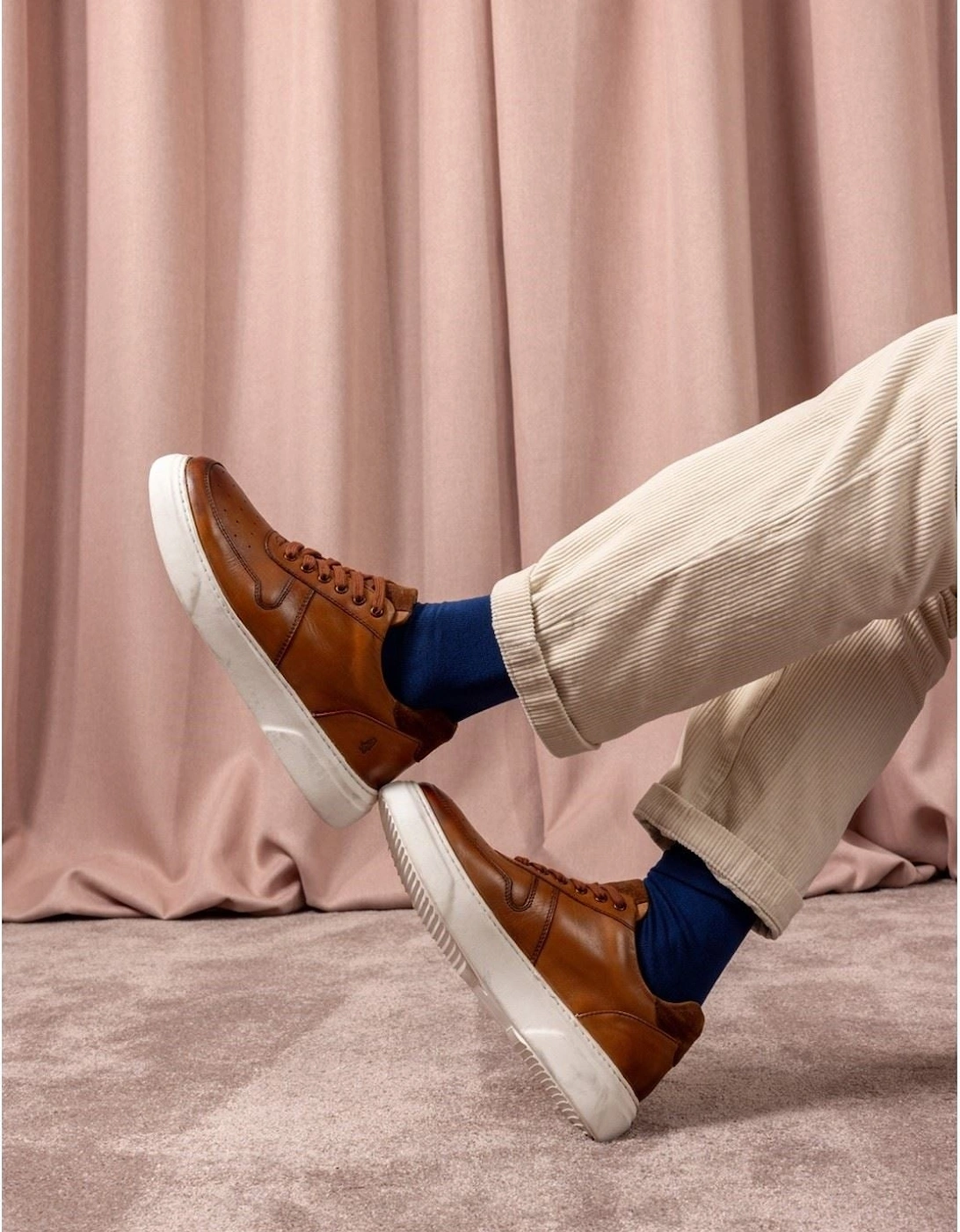 Wyatt Leather Men's Tan Trainers