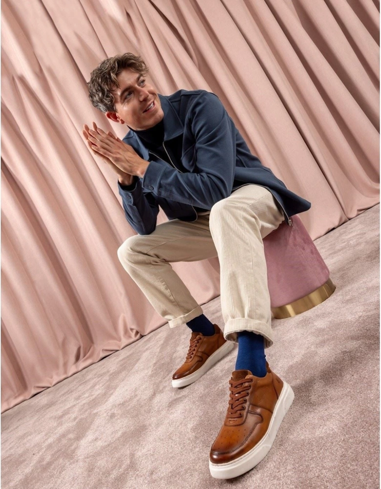 Wyatt Leather Men's Tan Trainers