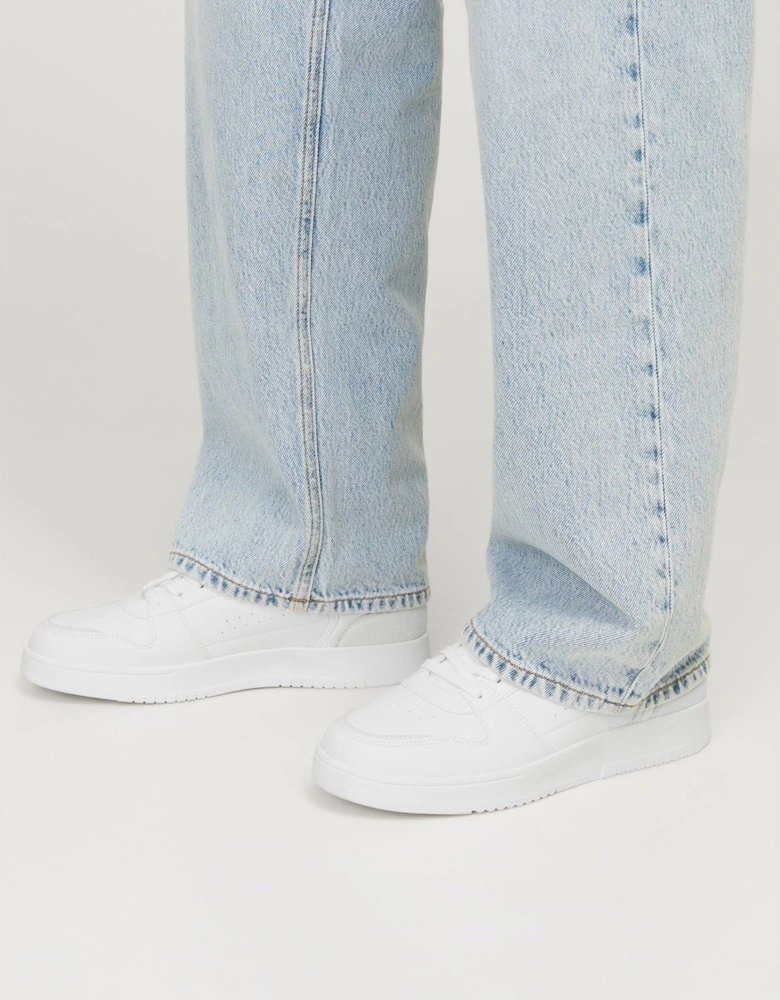Ealing Polyurethane Men's White Silver Trainers