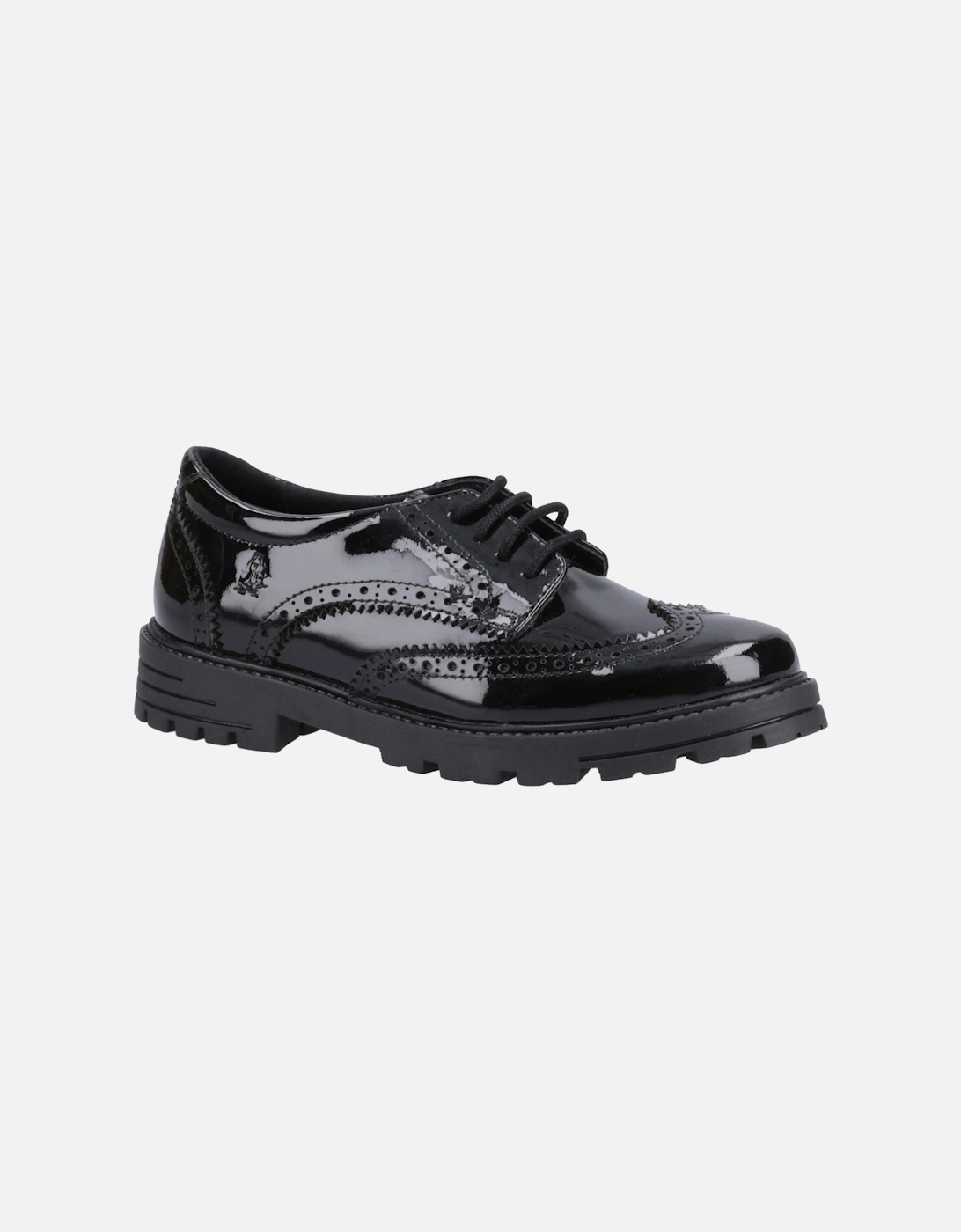 Hush Puppies Girl's Hush Puppies Maxine Patent Leather Youth Black Brogues