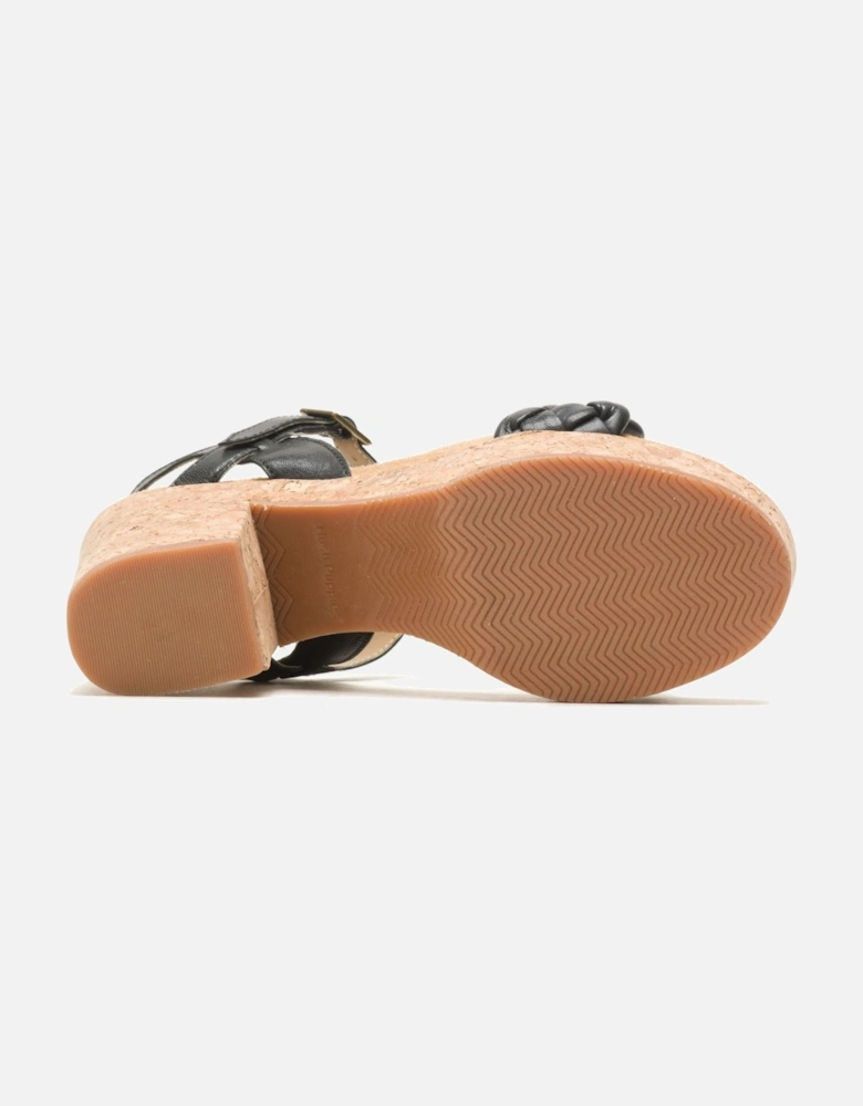 Poppy Quarter Strap Leather Women's Black Sandals