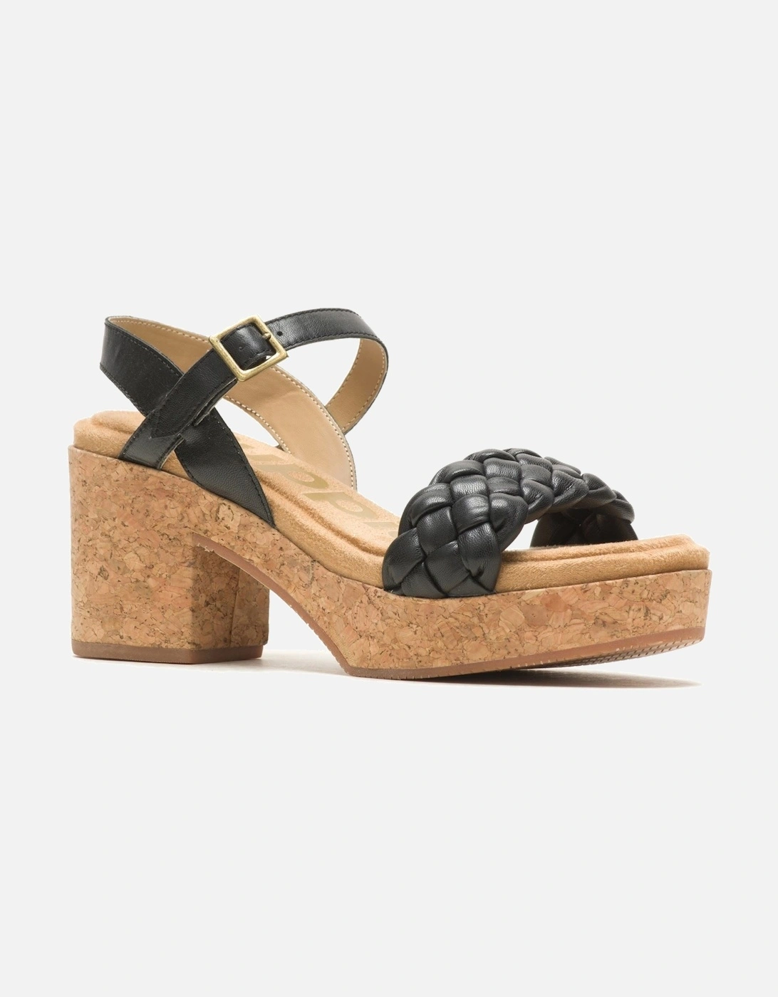 Poppy Quarter Strap Leather Women's Black Sandals, 6 of 5