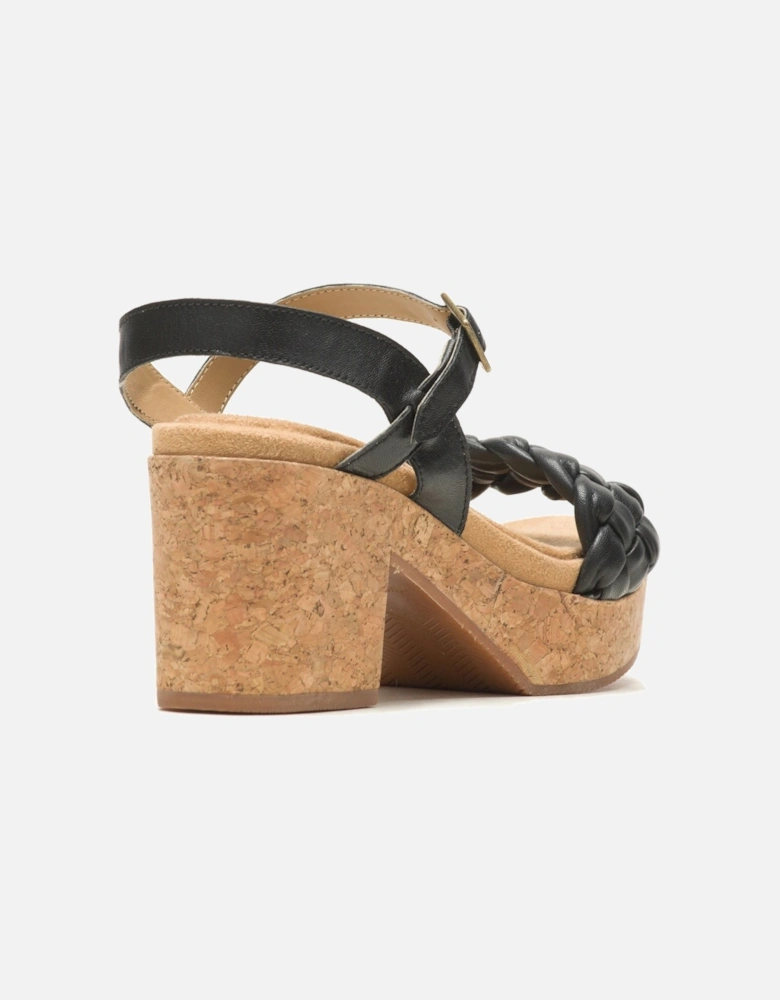 Poppy Quarter Strap Leather Women's Black Sandals