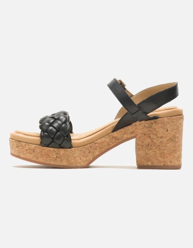 Poppy Quarter Strap Leather Women's Black Sandals