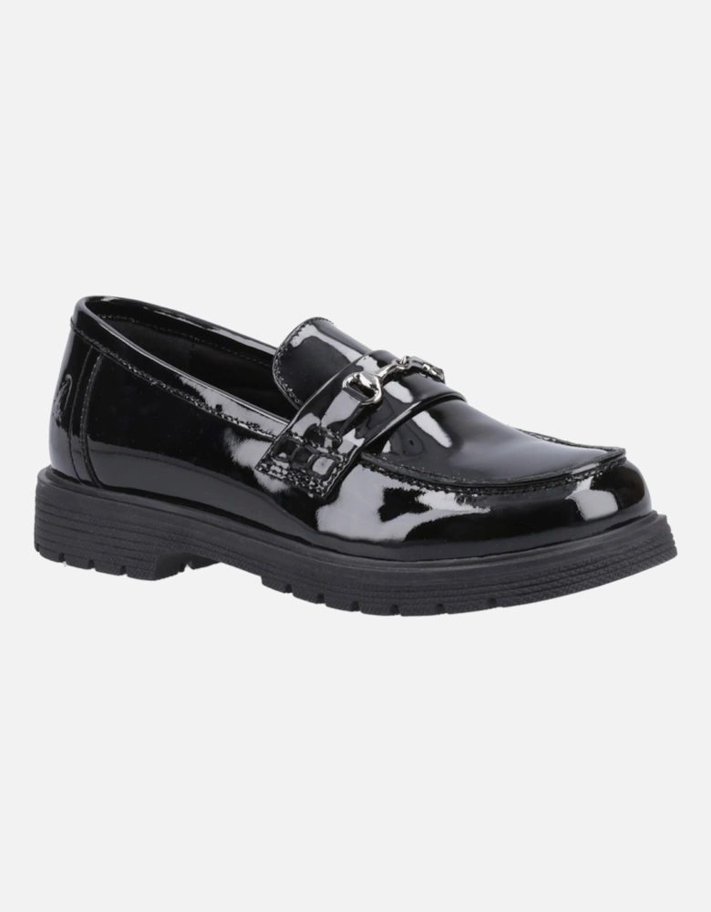 Lydia Patent Senior Leather Girls's Black Loafers