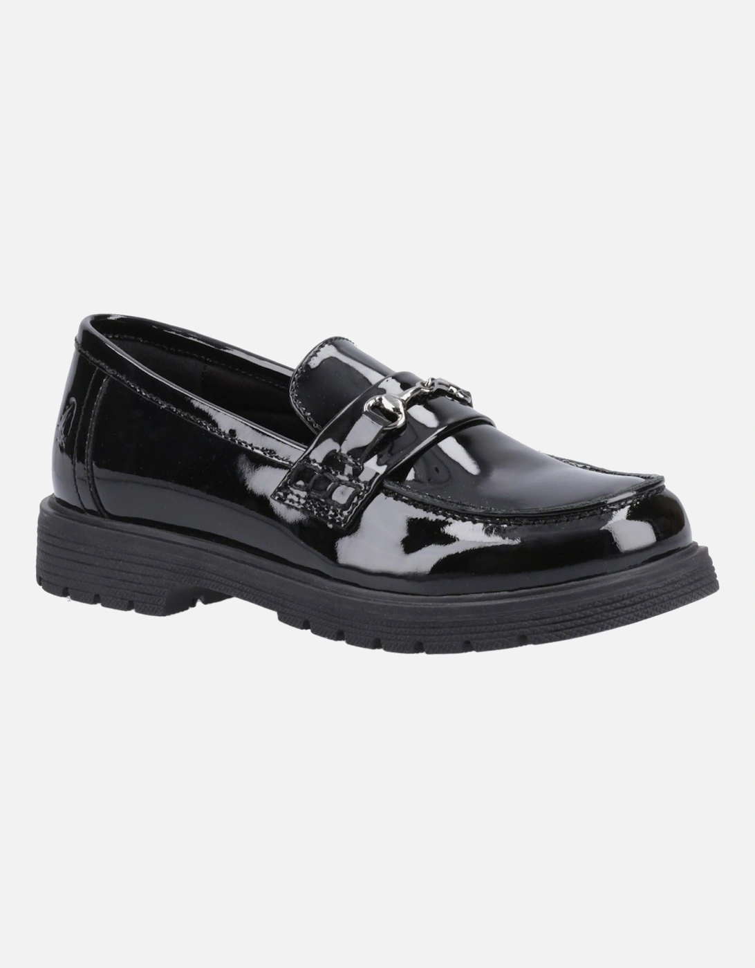 Lydia Patent Senior Leather Girls's Black Loafers, 6 of 5