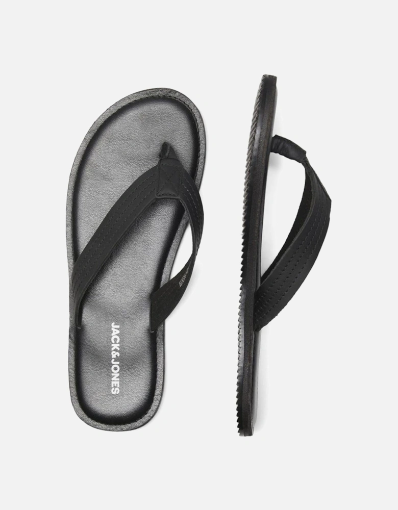 Washton Leather Men's Anthracite Flip Flops