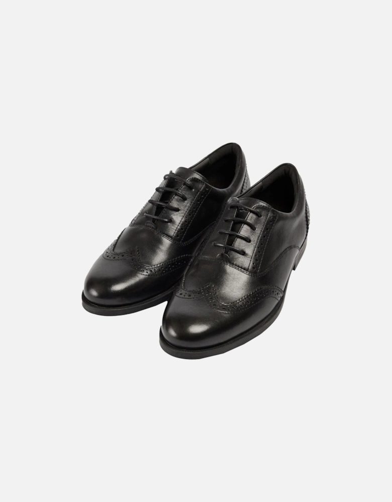 Lee Leather Girls's Black Loafers