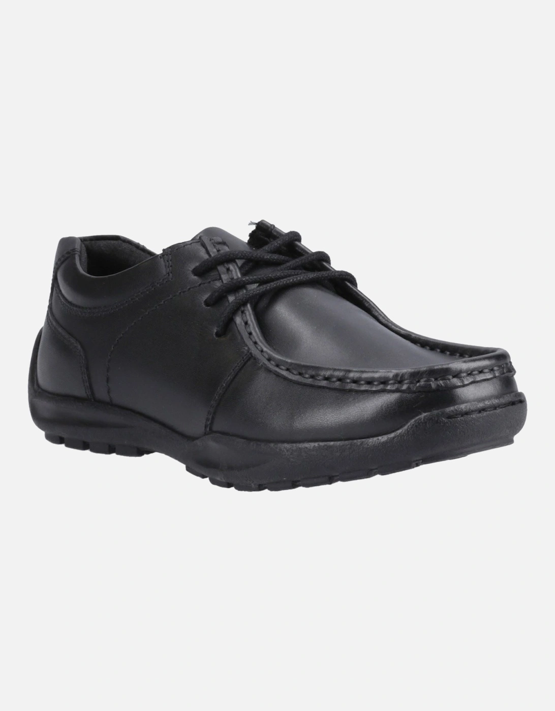 Hush Puppies Boys Black  Mackenzie Leather Junior Lace-Up Shoes - Size UK 10 / Eu 28 / Us 11 Kids