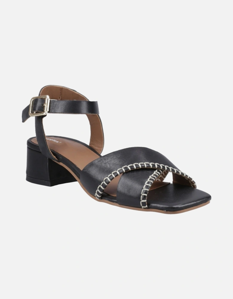 Lyla Heeled Leather Women's Black Sandals