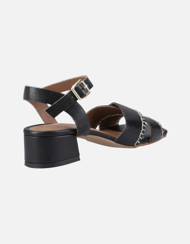 Lyla Heeled Leather Women's Black Sandals