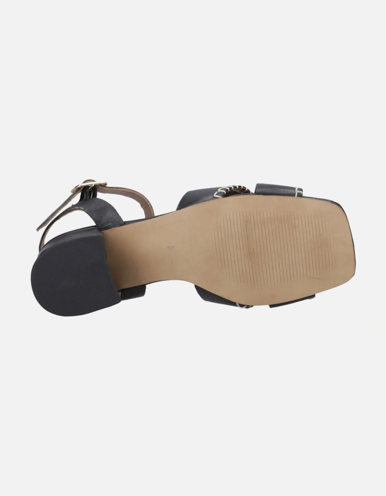 Lyla Heeled Leather Women's Black Sandals