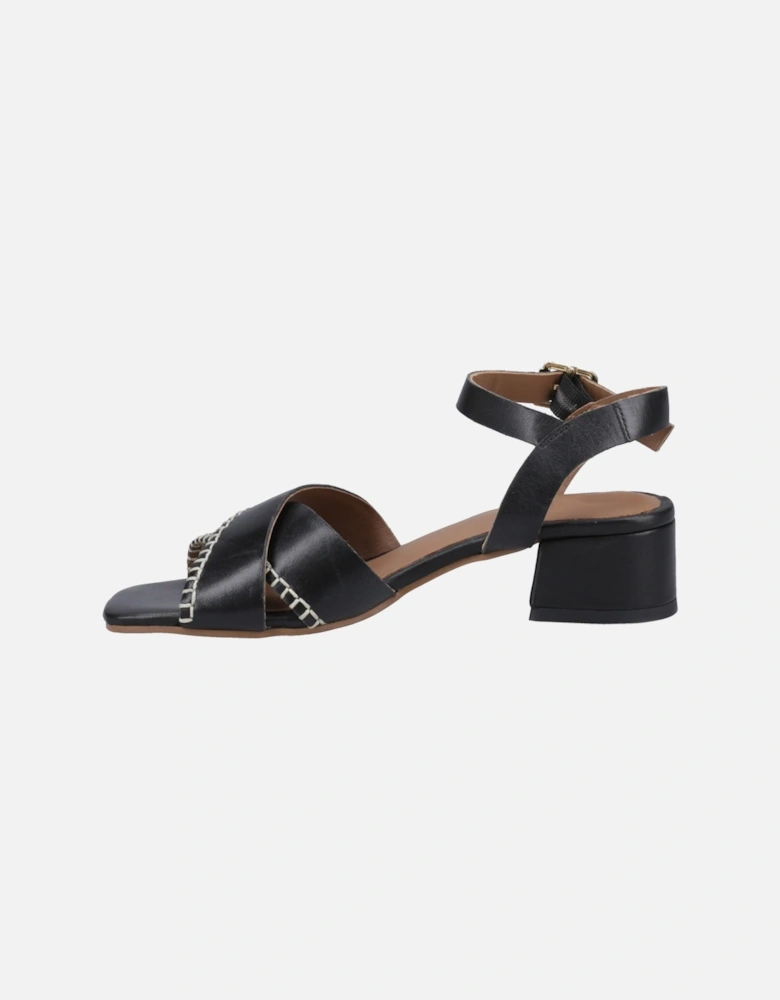 Lyla Heeled Leather Women's Black Sandals