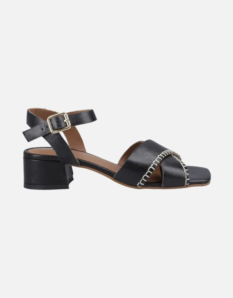 Lyla Heeled Leather Women's Black Sandals