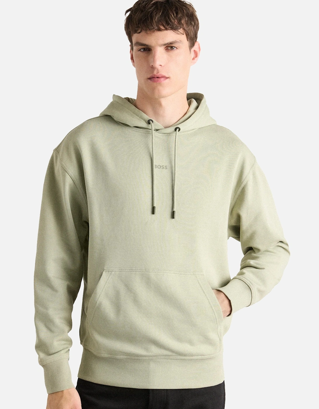 BOSS WeSmall Logo Hoodie Open Green
