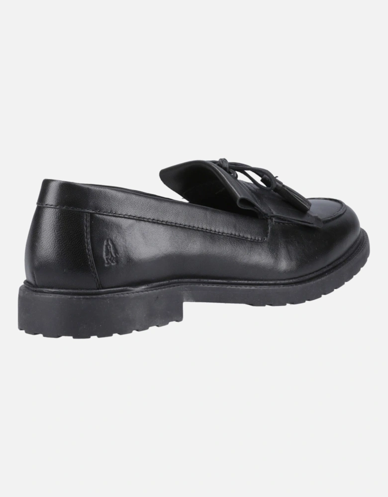 Verity Kiltie Leather Women's Black Loafers