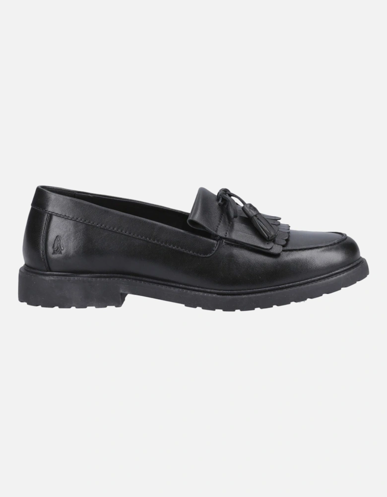 Verity Kiltie Leather Women's Black Loafers