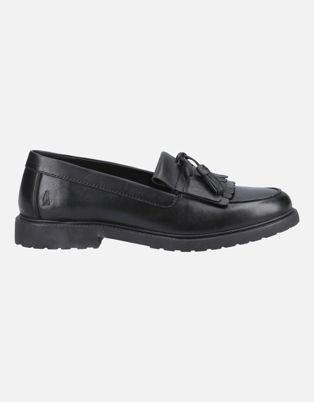 Verity Kiltie Leather Women's Black Loafers