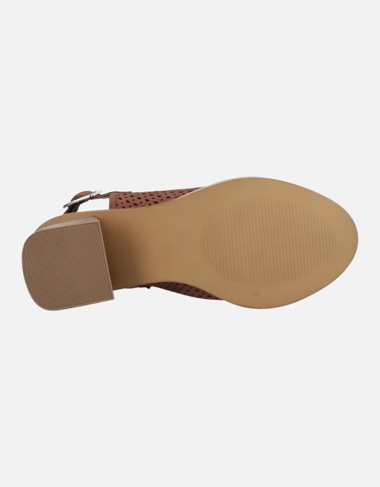 Louise Heeled Leather Women's Brown Sandals