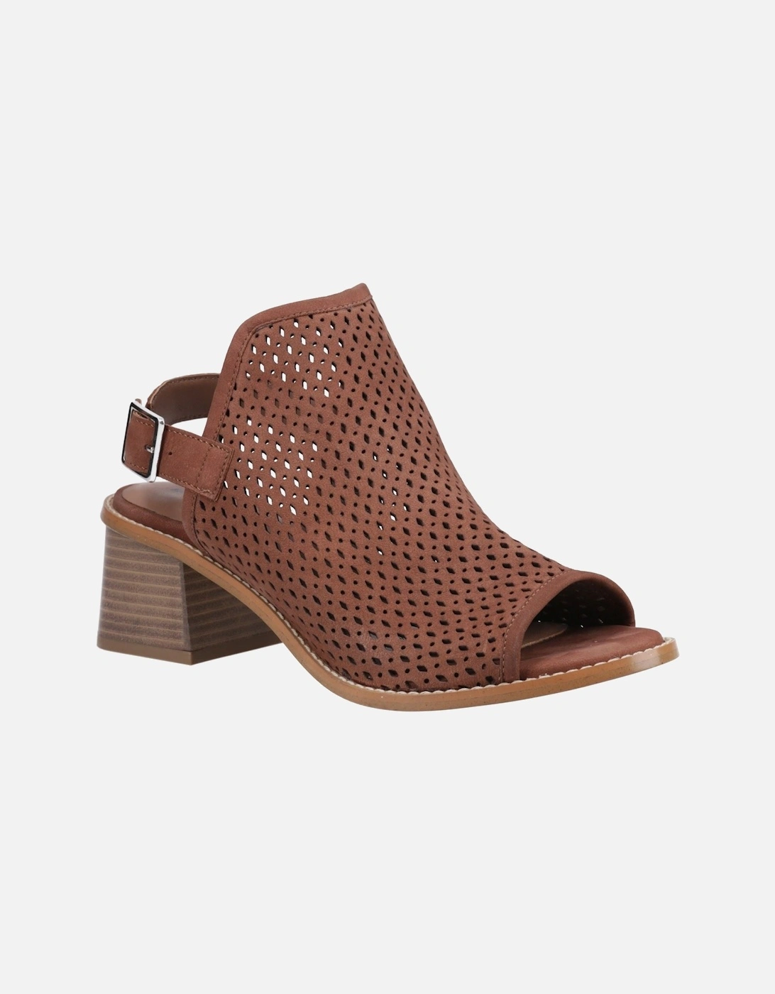 Louise Heeled Leather Women's Brown Sandals, 7 of 6
