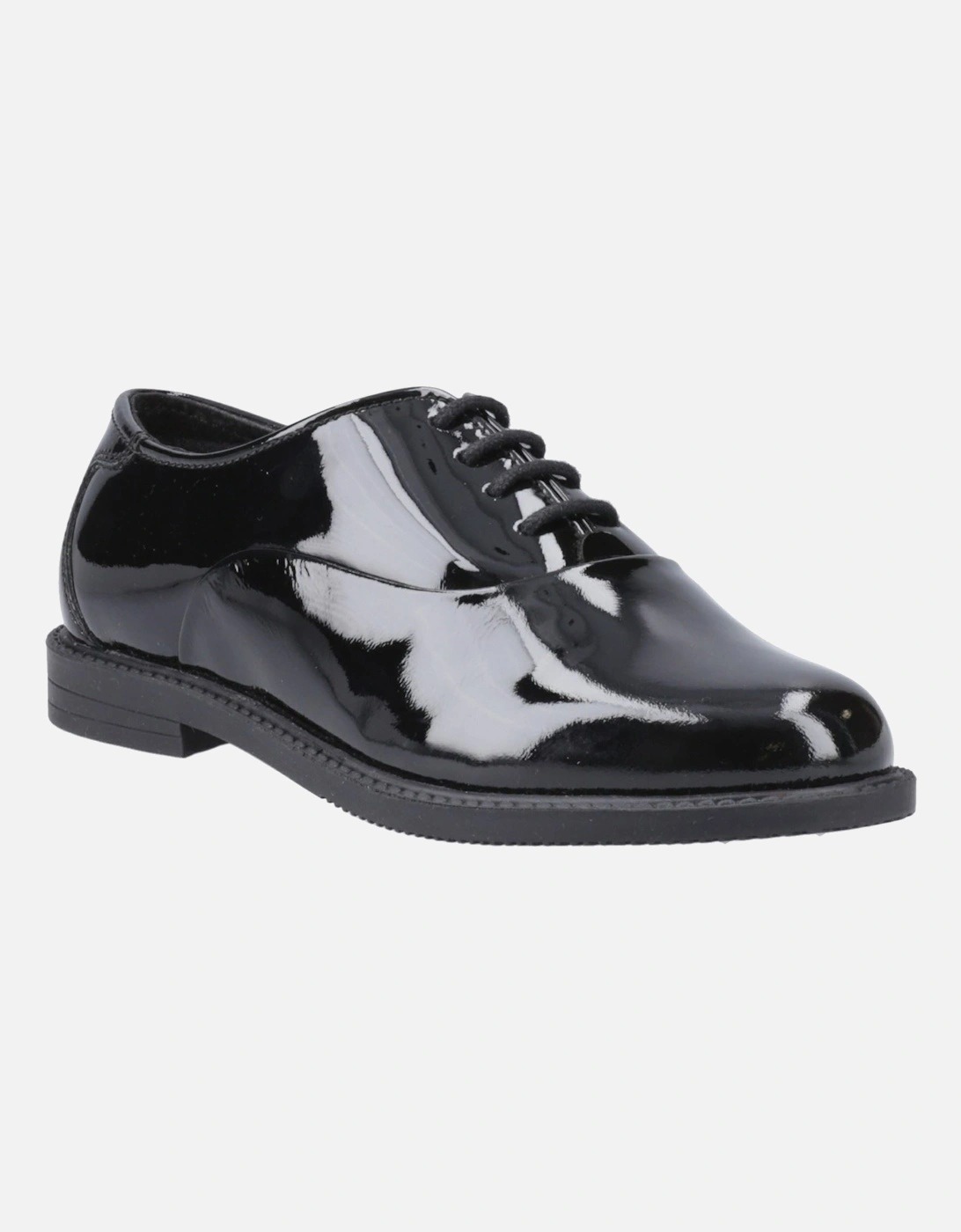 Hush Puppies Girls Black  Nellie Patent Leather Junior Oxford Shoes - Size UK 1 / Eu 33 / Us 3 Kids
