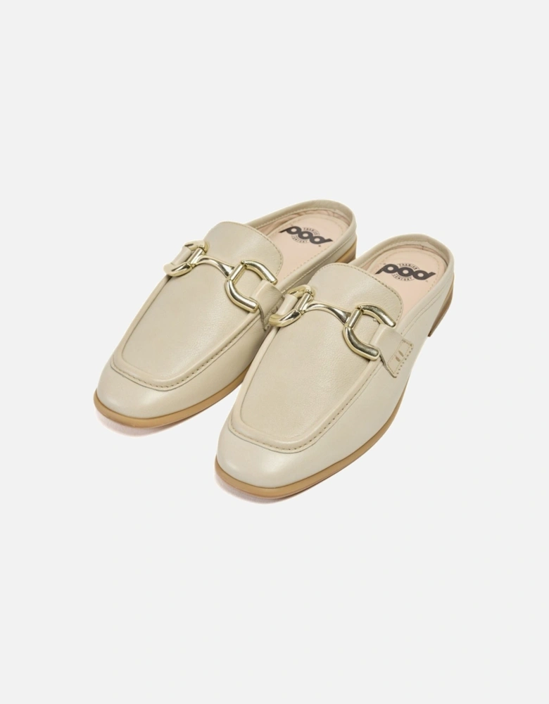 Mila Leather Women's Taupe Mules