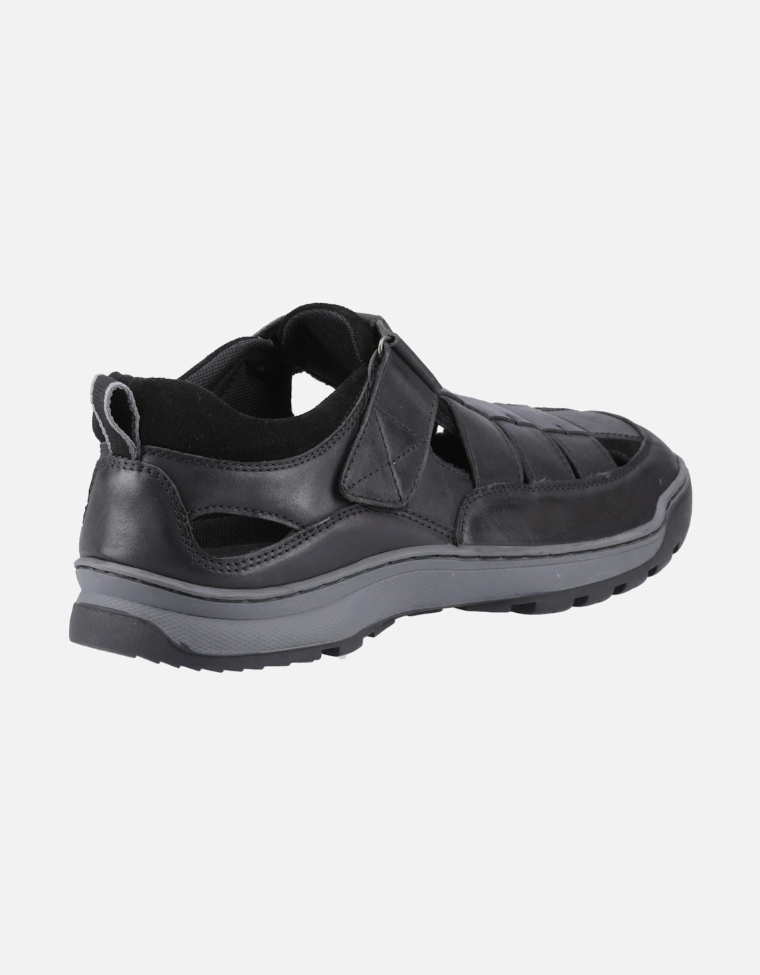 Hush Puppies Men's Hush Puppies Rucker Leather Men's Black Sandals