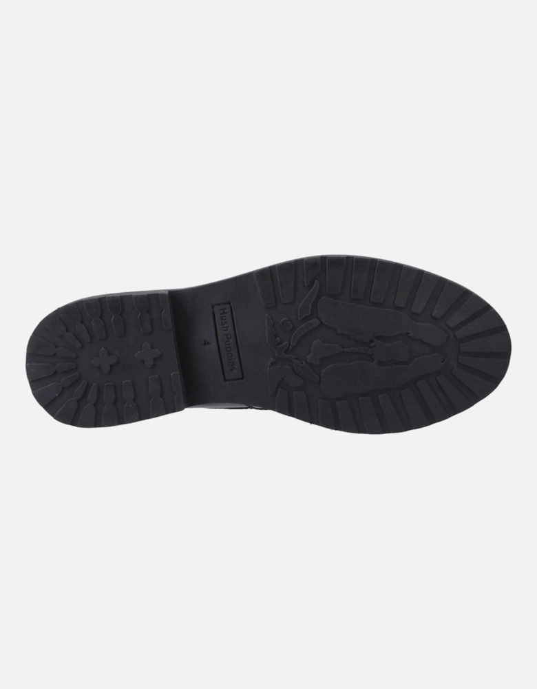 Verity Kiltie Leather Women's Black Loafers