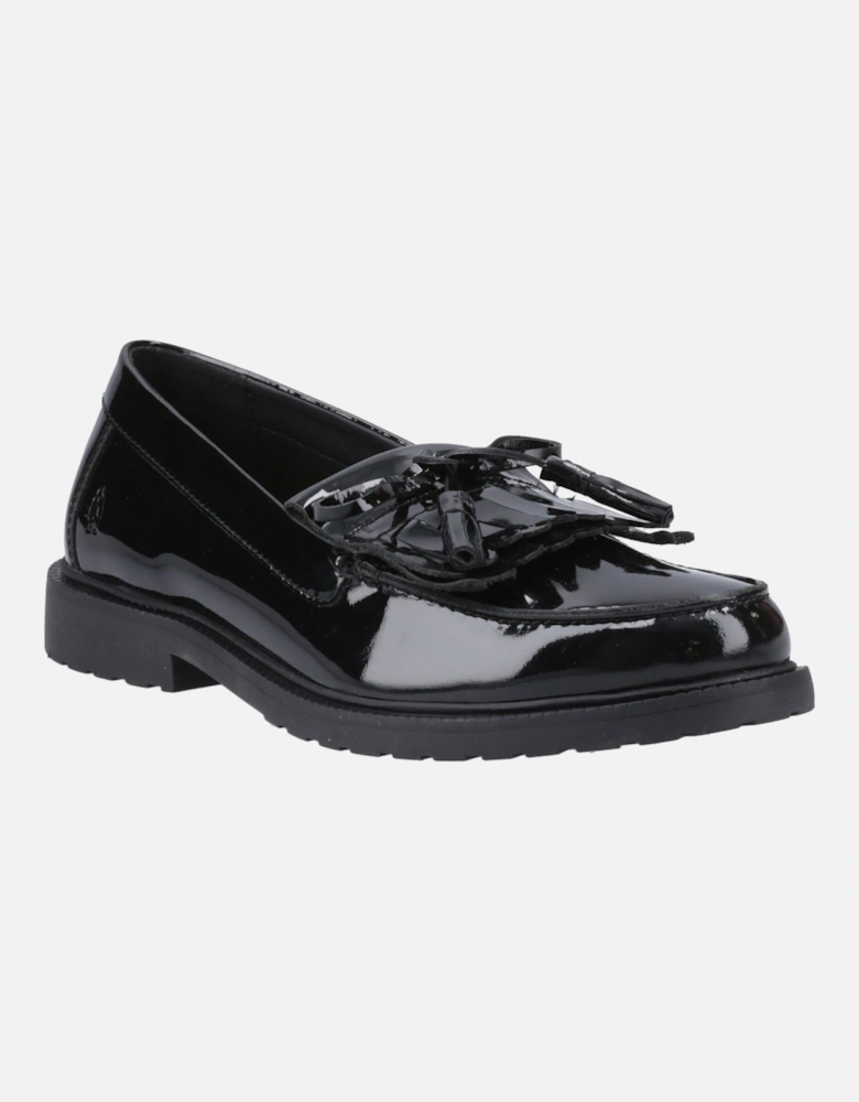 Verity Kiltie Leather Women's Black Loafers