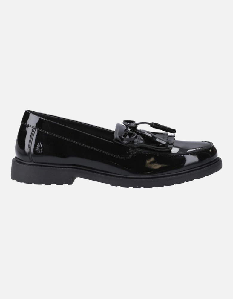 Verity Kiltie Leather Women's Black Loafers