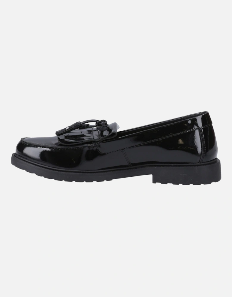 Verity Kiltie Leather Women's Black Loafers