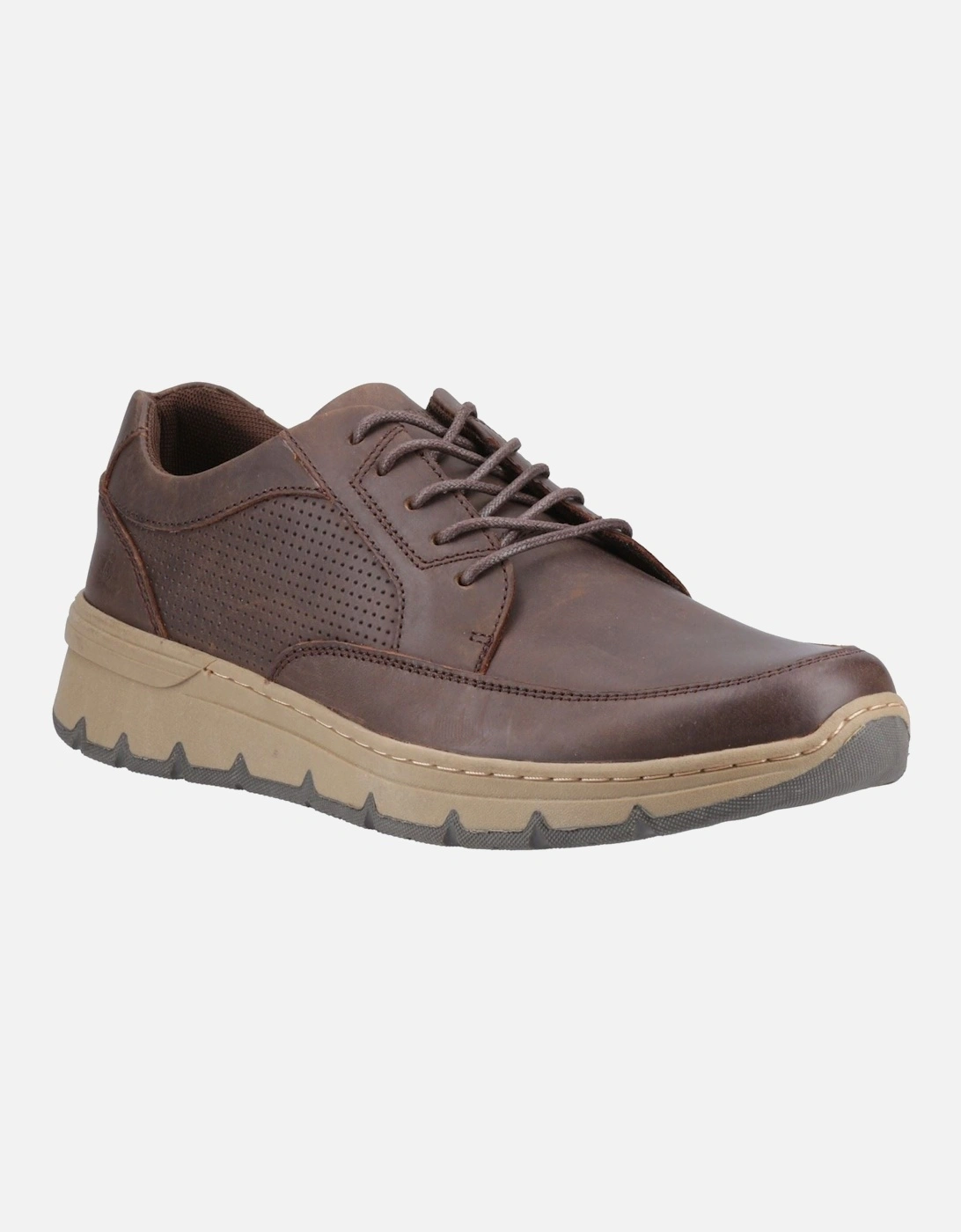 Nelson Leather Men's Brown Lace-Up Shoes, 6 of 5